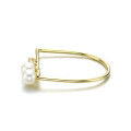 wholesale 9K Gold Sweet and Unique Natural Pearl U-Shaped Ring for Women, Fashionable OL Jewelry New Style-0-1