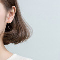 wholesale Metal S925 silver bean stud short ear chain trendy light bead earrings for women E6428-0-3