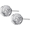 wholesale S925 sterling silver earrings for men and women, wire-wrapped small studs, personalized pom-pom earrings, ear accessories for women E4035-0-4