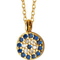 wholesale S925 Silver Nalan Evil Eye Necklace Turkish Blue Eye Circular Geometric Mini Collarbone Chain D3908-0-4