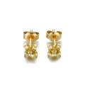 wholesale 9K Gold Japanese-style Luxury Jewelry Earrings, Ultra-Delicate Mini Stud Earrings for Women, White Topaz Earrings Available for Wholesale-0-2
