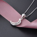 wholesale S925 silver full diamond moon pendant necklace, Korean style fashionable trendy personalized jewelry, original factory wholesale-0-2