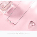 wholesale S925 silver necklace pendant women's daily Korean style fashion minimalist wave necklace personality sweet collarbone chain women D4286-0-2