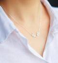 wholesale S925 Sterling Silver Small Antler Necklace Christmas-themed Fashion Reindeer Pattern Fresh and Delicate Short Collarbone Chain for Women D0472-0-1