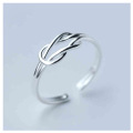 wholesale S925 Sterling Silver Nalan Women's Ring Minimalist Line Double-Layer Knot Diamond Open Adjustable Index Finger Ring J0860-0-4