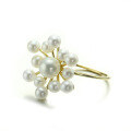 wholesale 14K gold natural large and small pearl atmospheric exaggerated floral ring, Lingxiao fireworks design Source manufacturer-0-1