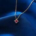 wholesale 9K Gold Artli Jewelry Natural Ruby Necklace for Women, Korean Style Simple and Versatile Collarbone Chain, New Collection-0-2