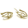 wholesale 9K Gold Light Luxury Versatile Women's Earrings New Style Minimalist Ear Cuffs with Pendant In Stock-0-5