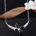 wholesale S925 sterling silver cross-border new Korean and Japanese-style minimalist and unique necklace pendant women's drop oil collarbone chain-0-1