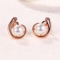 wholesale 925 Sterling Silver Earrings Fashion Elegant Pearl Ear Studs Women Korean Style Jewelry Wholesale-0-2