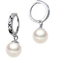 wholesale S925 Sterling Silver Minimalist Millgrain White Synthetic Pearl Short French Earrings E5522-0-4