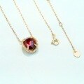 wholesale S925 Sterling Silver Love Like Beauty New Mozambique Garnet Necklace, Retro Style Casual Simple European and American Jewelry Wholesale-0-1