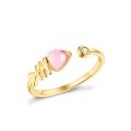 wholesale S925 Sterling Silver Japanese Light Luxury Cute Pink Crystal Small Fish Tail Adjustable Ring Niche Design Women's Jewelry Accessories-0-4