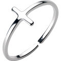 wholesale S925 Sterling Silver Minimalist Plus Sign Open Ring Women's Plain Cross Tail Ring J0615-0-4