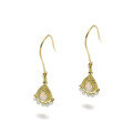 wholesale 9K Gold New Natural Pearl Synthetic Opal Earrings for Women, Vintage Minimalist Teardrop Earrings-0-5