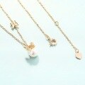 wholesale S925 Sterling Silver Fashionable Minimalist Elegant Bow Pendant Freshwater Pearl Necklace Women's Best-Seller-0-2