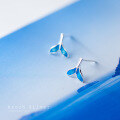 wholesale S925 Silver Nalan Korean-style Fashionable Mermaid Tail Ear Studs Fresh and Unique Ear Jewelry G0791-0-2