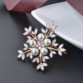 wholesale S925 Sterling Silver Snowflake Pearl Brooch for Women, High-end Elegant Suit Jacket Sweater Pin Decoration Accessory-0-3