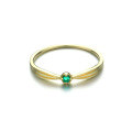 wholesale 9K Gold ArtLi Jewelry Wholesale Simple Vintage Versatile Natural Emerald Gemstone Ring for Women-0-2
