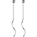 wholesale Metal S925 silver bean stud short ear chain trendy light bead earrings for women E6428-0-4