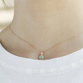 wholesale 9K Gold Natural Turquoise Dynamic Pendant for Women, Simple and Fashionable OL Necklace, Yili K Gold Jewelry, In Stock-0-3