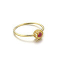 wholesale 14K Gold Artli Jewelry Vintage Lace Hollow-Out Ruby Ring Factory Direct Distribution-0-2