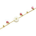 wholesale 9K Solid Gold Dainty Shell Flower Bracelet for Women, Korean-style Versatile Fringe Hand Jewelry-0-1