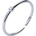 wholesale S925 Sterling Silver Single Diamond Open Ring Women, Japanese Style Minimalist Versatile Stackable Ring Trendy Sweet Single Ring J4729-0-4