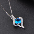 wholesale 925 Silver Multi-Color Zircon Necklace Women's Classic Fashion Jewelry Wholesale Pendant Accessory Source Manufacturer-0-1