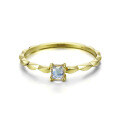 wholesale 14K Gold Princess Cut Moonstone Simple and Fashionable OL Versatile Ring Women's Jewelry-0-1