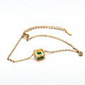 wholesale 9K/14K Gold Emerald Zircon Bracelet for Women, Korean Style Light Luxury Jewelry Accessories, Wholesale on Taobao-0-4