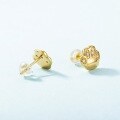 wholesale 9K gold plated 925 silver trendy and versatile small cat paw zirconium earrings for women-0-3