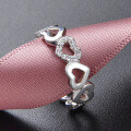 wholesale S925 Sterling Silver Korean Style Fashion Heart Ring for Women, Open Adjustable-0-1