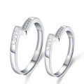 wholesale S925 Silver LOVE Ring Couple Set, Minimalist Open-Ended Matching Bands for Men and Women, Wholesale and Drop Shipping-0-4