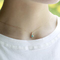 wholesale 9K Gold Natural Turquoise Dynamic Pendant for Women, Simple and Fashionable OL Necklace, Yili K Gold Jewelry, In Stock-0-2