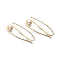 wholesale 9K Gold Simple and Exquisite Fashion OL Natural Freshwater Pearl Earrings Japanese Light Luxury Jewelry Design Ear Hooks-0-2