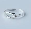 wholesale S925 Sterling Silver Nalan Women's Ring Minimalist Line Double-Layer Knot Diamond Open Adjustable Index Finger Ring J0860-0-3