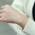 wholesale 9K Gold Simple and Versatile Diamond Small Heart Bracelet for Women, Korean Version New Heart Jewelry-0-2