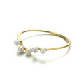wholesale 9K gold combination stackable ring with a new minimalist retro natural pearl wave design-0-1