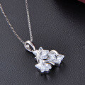 wholesale S925 silver zircon meteorite pendant necklace for women students, sweet and fresh jewelry-0-1
