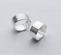 wholesale S925 Silver Ring Women's Japanese Korean Style Minimalist Geometric Wide Band Smooth Surface Open Adjustable Ring J3399-0-3