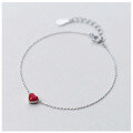 wholesale Sterling silver women's Korean-style red heart bracelet sweet peach heart bracelet big red trendy jewelry S1560-0-4