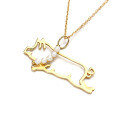 wholesale 9K Gold Natural Freshwater Pearl Cute Pig Pendant Women's Necklace Sweater Chain Pendant, Yili Jewelry-0-2