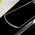 wholesale S925 Silver Jewelry, Simple and Fashionable Korean Style Curved Tube Zircon Inlaid Set Chain Women's Collarbone Chain Smile Necklace-0-1