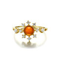 wholesale [9K Gold] Yili Jewelry Vintage Garnet Pearl Zircon Ring for Women, Manufacturer Wholesale-0-4