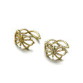 wholesale 9K Gold Hollow Flower Ear Cuff for Women, Japanese and Korean Minimalist Fashion Versatile Earring Single Piece by Yili Jewelry-0-1