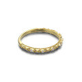 wholesale 14K Gold Japanese-style Light Jewelry Baroque Embossed Zirconia Ring Women's Minimalist Stacking Ring-0-2