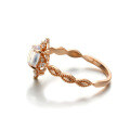 wholesale 9K/14K Gold Vintage Court-Style Natural Moonstone Ring for Women, Versatile and Elegant-0-2