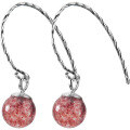 wholesale Sterling Silver S925 Earrings Women Korean Style Girly Strawberry Crystal Sweet Pink Crystal Short Drop Earrings E9227-0-4