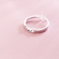 wholesale S925 Silver Ring Women's Korean Style Elegant and Cute Cat Brushed Ring Minimalist Index Finger Ring for Women J3321-0-0